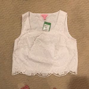 White Lilly Pulitzer crop top